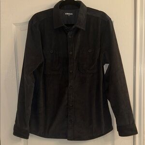 32 Degrees Men's Dark Charcoal Navy Casual Button Down Shirt